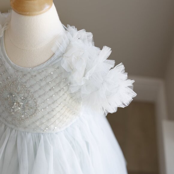 Tutu Du Monde Sea Holly Tulle Dress Icicle 18-24 Month Party Wedding Portrait - Picture 4 of 6
